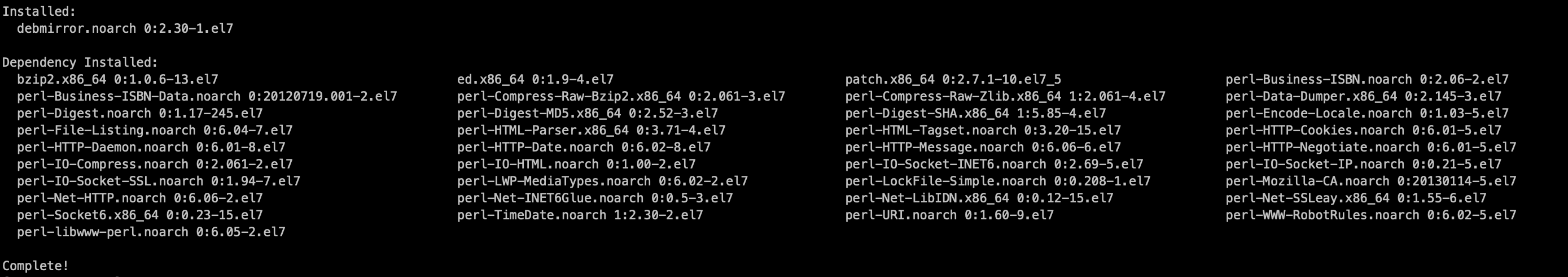 debmirror 安装结果