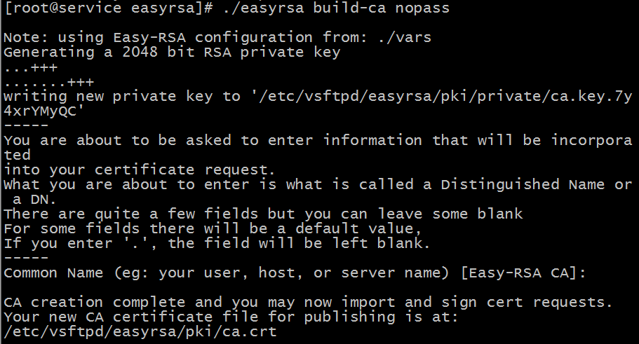 创建CA证书文件