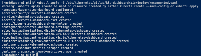 dashboard 执行结果